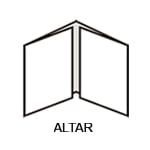 – format altar: închis 100×210 mm, deschis 400×210 mm, finisare 3 big-uri